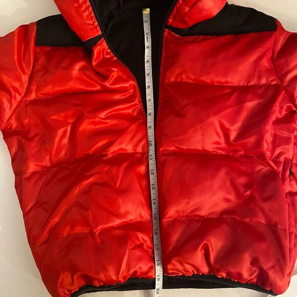 Vintage Ralph Lauren Womens Quilted Down Puffer Jacket Red Hood Sz Small - Picture 8 of 11